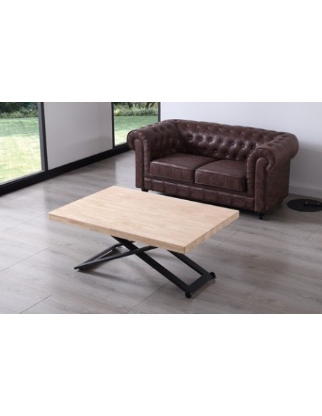 MESA CENTRO ELEVABLE ZOE 120 x 80 CM ROBLE NORDISH / NEGRO