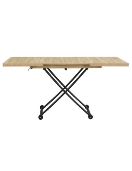 MESA CENTRO ELEVABLE Y EXTENSIBLE 100 - 130 - 160 CM TAYLOR OAK / NEGRO