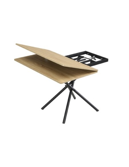 MESA CENTRO ELEVABLE Y EXTENSIBLE KATY 100 x 57 - 114 CM OAK / NEGRO
