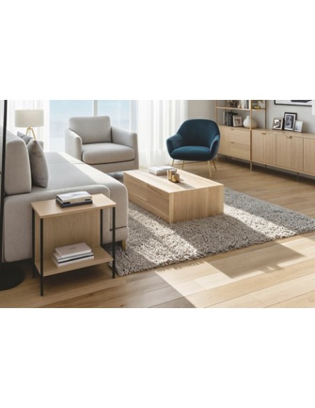 MESA RINCON / SOFÁ DECK 40 x 18 CM OAK / NEGRO