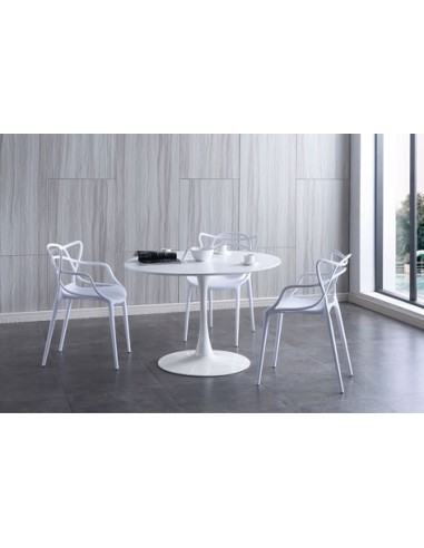 MESA COMEDOR REDONDA GINA 110 CM BLANCO