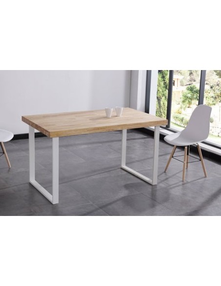 MESA COMEDOR FIJA NATURAL 140 x 80 CM  ROBLE NORDISH / BLANCO