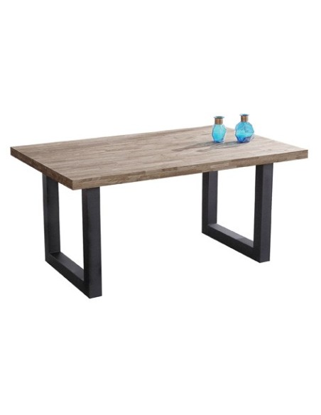MESA COMEDOR FIJA LOFT 160 x 100 CM  ROBLE AMERICAN / NEGRO