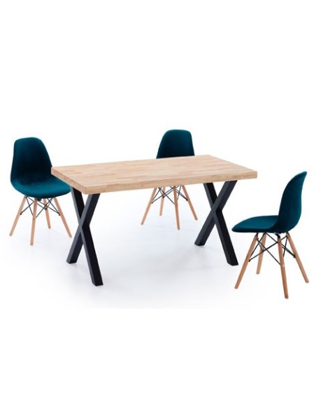 MESA COMEDOR FIJA X-LOFT 140 x 80 CM  ROBLE / NEGRO