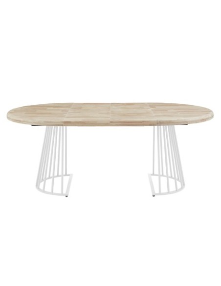 MESA COMEDOR REDONDA EXTENSIBLE 120 - 160 - 200 CM BRAD NORDISH / BLANCO