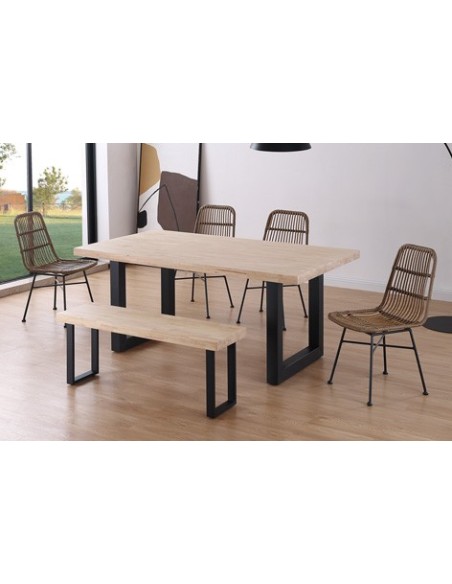 MESA COMEDOR FIJA LOFT 180 x 100 CM  ROBLE NORDISH / NEGRO
