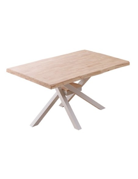 MESA COMEDOR FIJA XENA 150 x 90 CM  ROBLE NORDISH / BLANCO TAPA CON FORMA