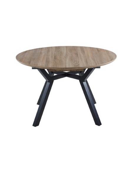 MESA COMEDOR REDONDA EXTENSIBLE DELTA 120 - 160 CM OAK / NEGRO
