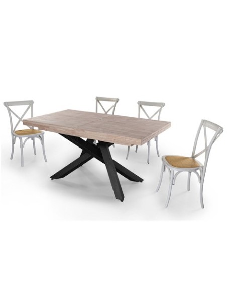 MESA COMEDOR EXTENSIBLE XENA 160 - 200 - 240 x 90 CM  ROBLE HONEY / NEGRO