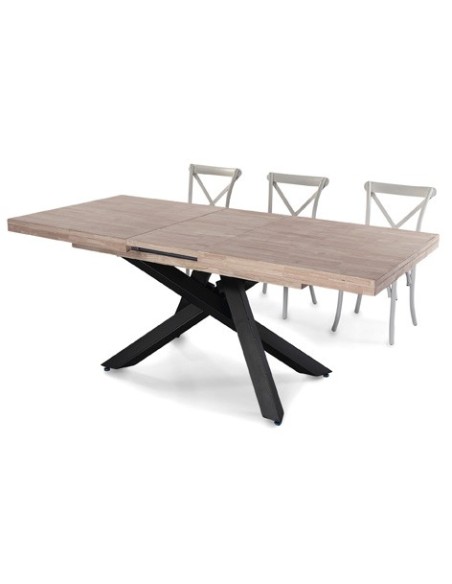 MESA COMEDOR EXTENSIBLE XENA 160 - 200 - 240 x 90 CM  ROBLE HONEY / NEGRO