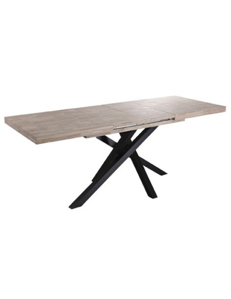 MESA COMEDOR EXTENSIBLE XENA 140 - 180 - 220 x 90 CM  ROBLE HONEY / NEGRO