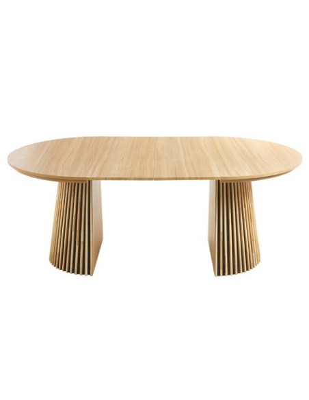 MESA COMEDOR REDONDA EXTENSIBLE KEANU 120 - 160 - 200 x 120 CM OAK