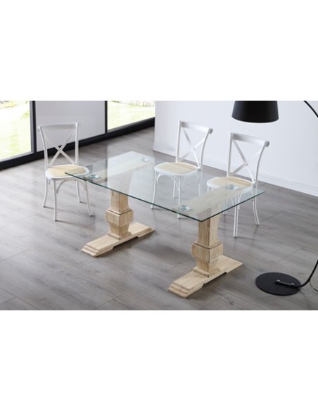 MESA COMEDOR VERSALLES 160 x 90 CM  CRISTAL / NORDISH