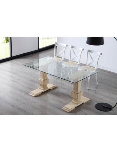 MESA COMEDOR VERSALLES 160 x 90 CM  CRISTAL / NORDISH