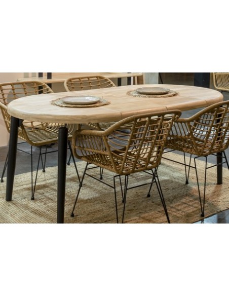 MESA COMEDOR REDONDA EXTENSIBLE 100 - 140 - 180 CM MOON NORDISH / NEGRO
