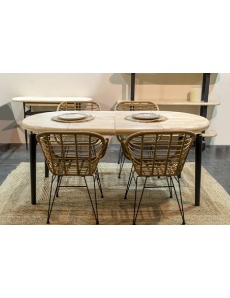 MESA COMEDOR REDONDA EXTENSIBLE 100 - 140 - 180 CM MOON NORDISH / NEGRO