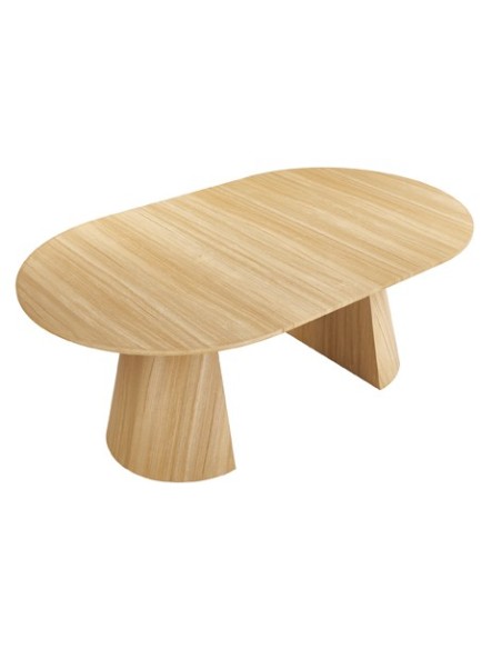 MESA COMEDOR REDONDA EXTENSIBLE DAMIANO 120 - 160 - 200 x 120 CM OAK