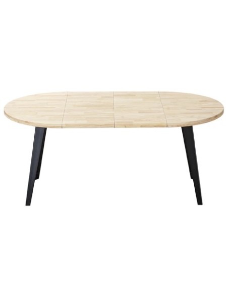 MESA COMEDOR REDONDA EXTENSIBLE BERG-E 100 - 140 - 180 CM ROBLE NORDISH / NEGRO