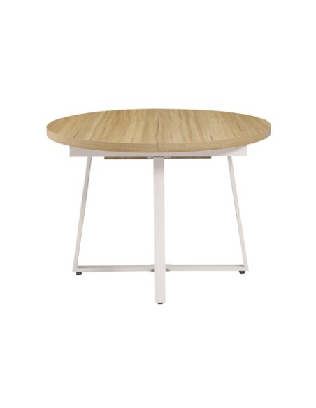 MESA COMEDOR REDONDA EXTENSIBLE SOFIA 110 - 160 x 110 CM OAK / BLANCO