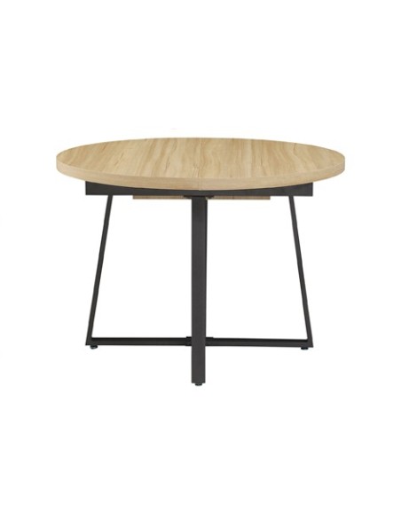 MESAS COMEDOR REDONDA EXTENSIBLE SOFIA 110 - 160 x 110 CM OAK / NEGRO