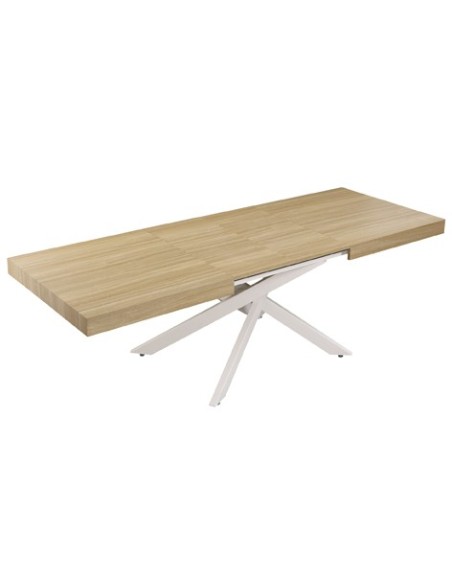 MESA COMEDOR EXTENSIBLE LEONARDO 160 - 240 X 90 CM OAK / BLANCO