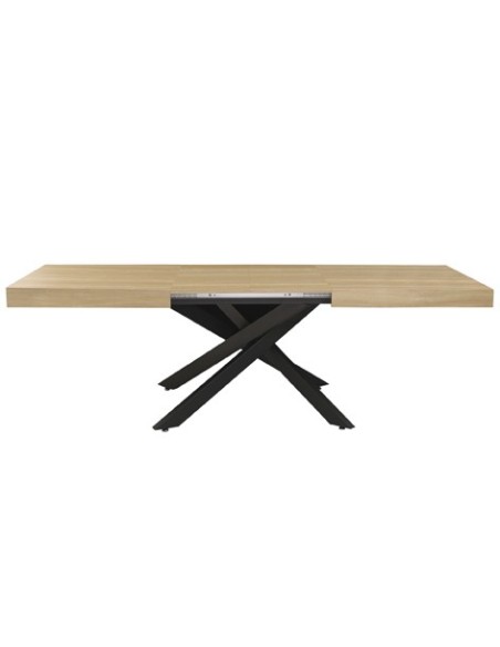 MESA COMEDOR EXTENSIBLE LEONARDO 160 - 240 X 90 CM OAK / NEGRO
