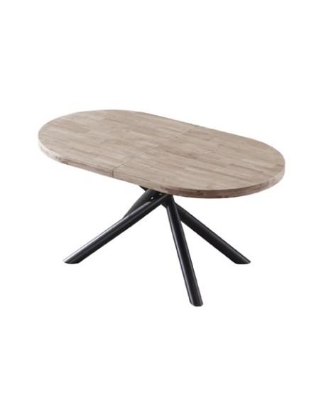 MESA COMEDOR OVAL EXTENSIBLE 160 - 200 - 240 SENDA HONEY / NEGRO