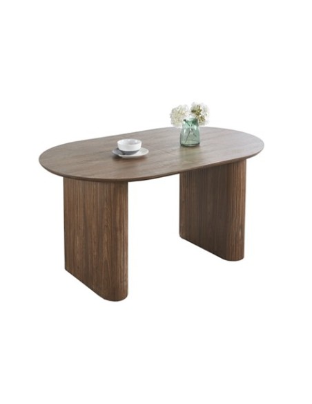 MESA COMEDOR OVAL EXTENSIBLE 150 - 190 - 230 CM PIETRA NOGAL