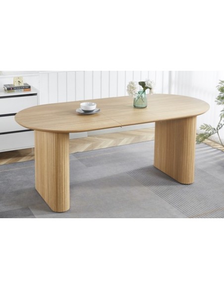 MESA COMEDOR OVAL EXTENSIBLE 150 - 190 - 230 CM PIETRA OAK