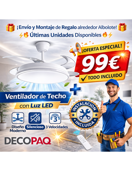 Ventilador Retractil Motor DC con Montaje Incluido