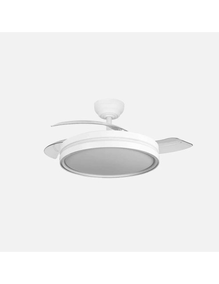 Ventilador DC Aspas Retráctiles CAPITÁN Blanco 60W LED Regulable