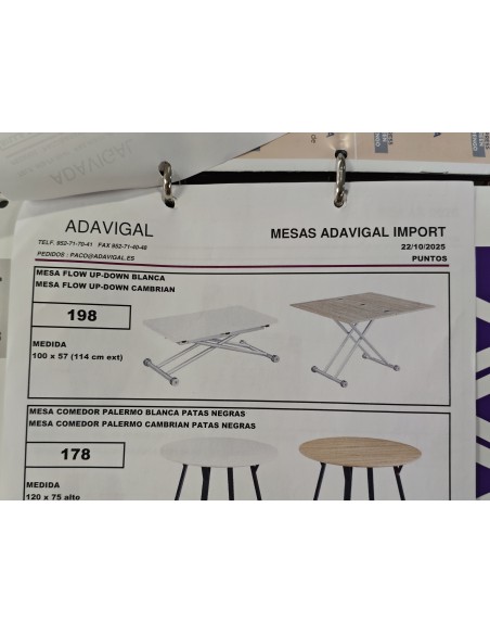 Mesa de centro elevable y extensible Flow Up-Down Cambrian