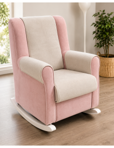 Sillón mecedora tapizado...