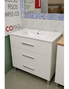 Mueble de baño blanco con 3...