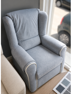 Sillón orejero gris azulado...