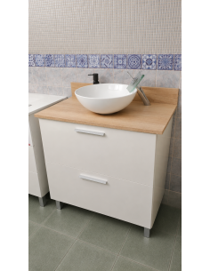 Mueble de baño blanco con 2...