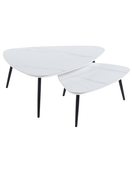 MESA CENTRO NIDO IBIZA CERAMIC BLANCO / NEGRO.