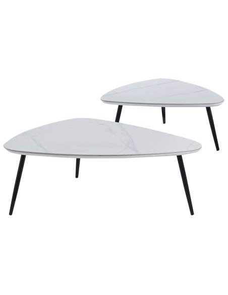 MESA CENTRO NIDO IBIZA CERAMIC BLANCO / NEGRO.