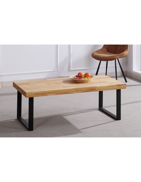MESA CENTRO NATURAL 120 x 60 CM  ROBLE NORDISH / NEGRO.
