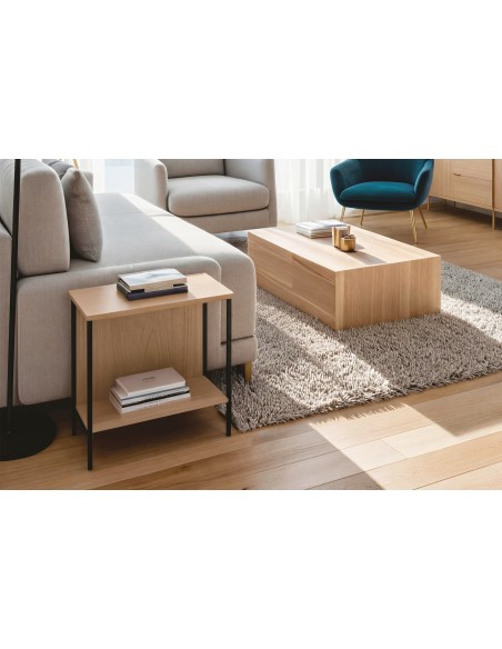 MESA RINCON / SOFÁ DECK 40 x 18 CM OAK / NEGRO