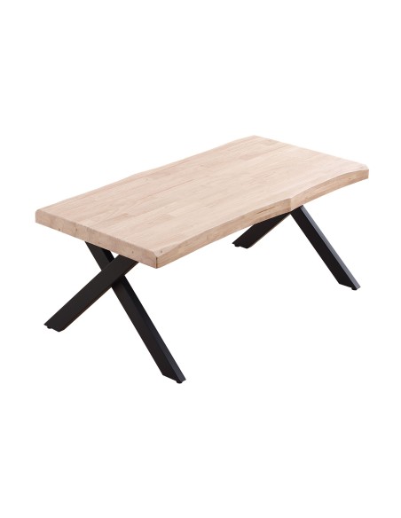 MESA CENTRO ELEVABLE XENA 120 X 66 CM TAPA CON FORMA ROBLE NORDISH  / NEGRO.