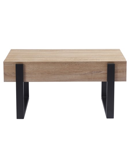 MESA CENTRO ELEVABLE 110 X 60 CM INDUSTRIAL OAK / NEGRO.
