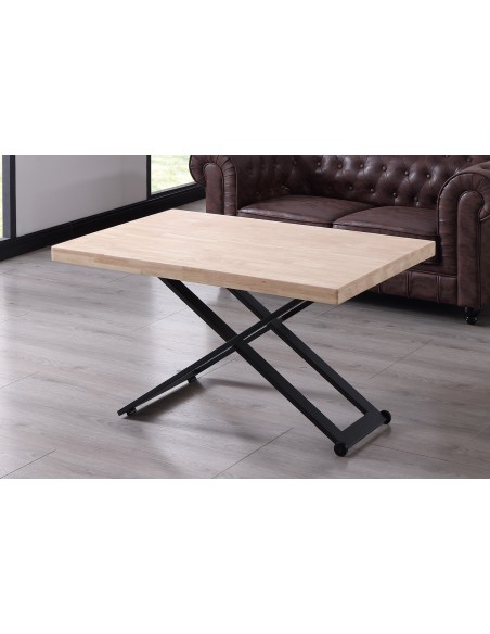 MESA CENTRO ELEVABLE ZOE 120 x 80 CM ROBLE NORDISH / NEGRO.