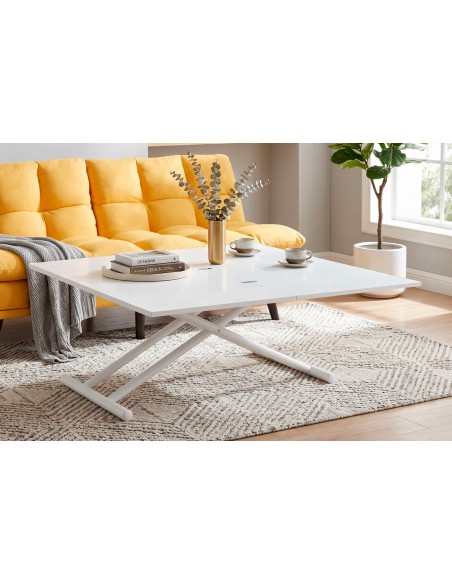 MESA CENTRO ELEVABLE Y EXTENSIBLE UP - DOWN BLANCO 100 x 50 CM
