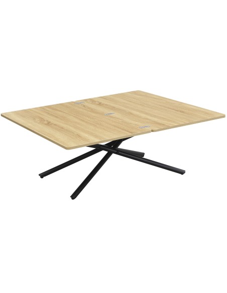 MESA CENTRO ELEVABLE Y EXTENSIBLE KATY 100 x 57 - 114 CM OAK / NEGRO