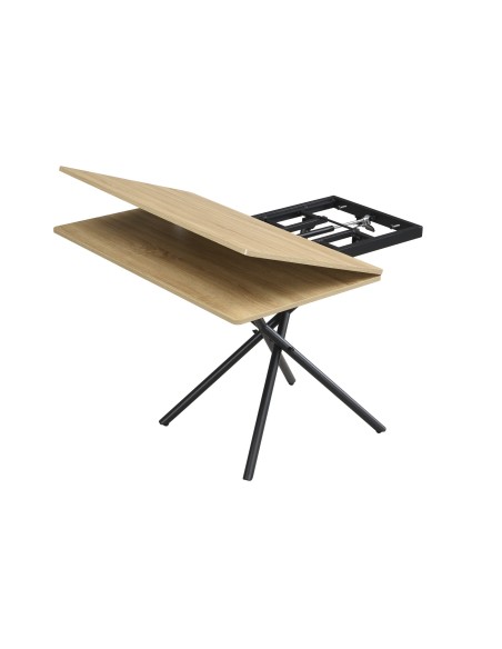 MESA CENTRO ELEVABLE Y EXTENSIBLE KATY 100 x 57 - 114 CM OAK / NEGRO