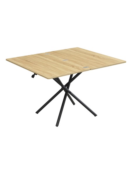 MESA CENTRO ELEVABLE Y EXTENSIBLE KATY 100 x 57 - 114 CM OAK / NEGRO