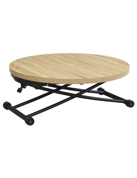 MESA CENTRO ELEVABLE Y EXTENSIBLE 100 - 140 CM GAGA OAK / NEGRO