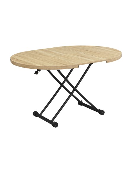 MESA CENTRO ELEVABLE Y EXTENSIBLE 100 - 140 CM GAGA OAK / NEGRO