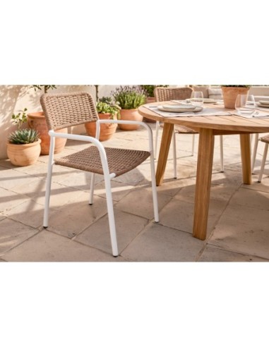 SILLA DE EXTERIOR  SAVA MIMBRE / BLANCO
